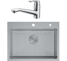 Комплект Мойка D&K DKS605004 сатин + Смеситель Rialto DA1062301