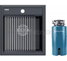 Комплект Мойка Paulmark Stepia + Step PM114651-AN+R375-BS, антрацит + Измельчитель Intenso