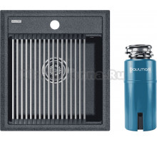 Комплект Мойка Paulmark Stepia + Step PM114651-DG+R375-BS, графит + Измельчитель Intenso