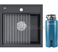 Комплект Мойка Paulmark Stepia + Step PM115051-AN+R375-BS, антрацит + Измельчитель Intenso