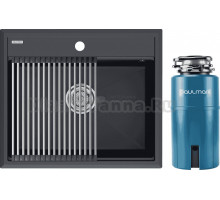 Комплект Мойка Paulmark Stepia + Step PM115951-AN+R375-BS, антрацит + Измельчитель Intenso