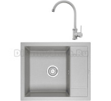 Комплект Мойка KRONA Flugel WR600-500 1, 60х50 см, gray + Смеситель Wasser H265 1, gray