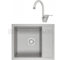 Комплект Мойка KRONA Flugel WR600-500 1, 60х50 см, gray + Смеситель Wasser H270 1, gray