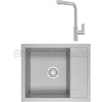 Комплект Мойка KRONA Flugel WR600-500 1, 60х50 см, gray + Смеситель Wasser H300 1, gray