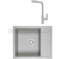 Комплект Мойка KRONA Flugel WRL780-500 1, 78х50 см, gray + Смеситель Wasser H300 1, gray