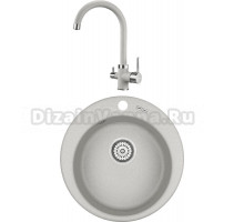 Комплект Мойка KRONA Runde D475 1, 47,5 см, gray + Смеситель Brunnen H270 1, gray