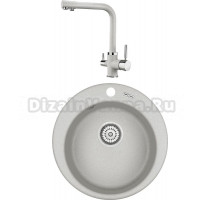 Комплект Мойка KRONA Runde D475 1, 47,5 см, gray + Смеситель Brunnen H315 1, gray