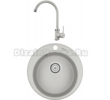 Комплект Мойка KRONA Runde D475 1, 47,5 см, gray + Смеситель Wasser H265 1, gray