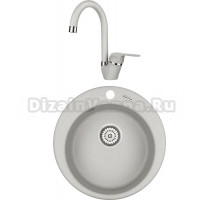 Комплект Мойка KRONA Runde D475 1, 47,5 см, gray + Смеситель Wasser H270 1, gray