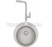 Комплект Мойка KRONA Runde D475 1, 47,5 см, gray + Смеситель Wasser H300 1, gray