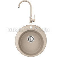 Комплект Мойка KRONA Runde D475 1, 47,5 см, sand + Смеситель Wasser H265 1, sand