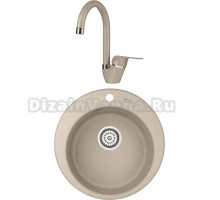 Комплект Мойка KRONA Runde D475 1, 47,5 см, sand + Смеситель Wasser H270 1, sand