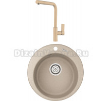 Комплект Мойка KRONA Runde D475 1, 47,5 см, sand + Смеситель Wasser H300 1, sand