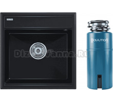 Комплект Мойка Paulmark Stepia 50 PM115051-BLM, черный металлик + Измельчитель Intenso