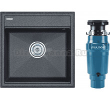 Комплект Мойка Paulmark Stepia 50 PM115051-DG, графит + Измельчитель Intenso