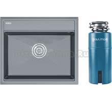 Комплект Мойка Paulmark Stepia 60 PM115951-GRM, серый металлик + Измельчитель Intenso I-800