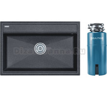 Комплект Мойка Paulmark Stepia 80 PM117551-DG, графит + Измельчитель Intenso