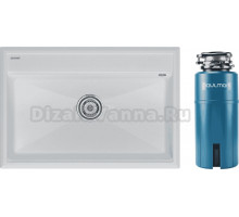 Комплект Мойка Paulmark Stepia 80 PM117551-WH, белая + Измельчитель Intenso I-800