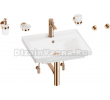 Комплект 9 в 1 Wellsee FreeDom 201006879 глянцевый белый, розовое золото