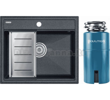 Комплект Мойка Paulmark Stepia PM115951-DG+A375-BS, с коландером, графит + Измельчитель Intenso