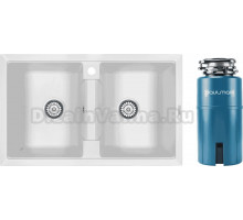 Комплект Мойка Paulmark Tandem 80/2PM238150-WH, белая + Измельчитель Intenso I-500