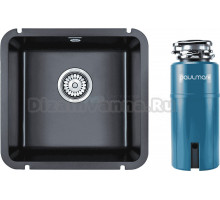 Комплект Мойка Paulmark Unter 50 PM204543-BL, черная + Измельчитель Intenso I-800