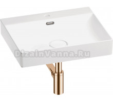 Накладная раковина Wellsee DeSire 201001779 55 глянцевая белая, розовое золото, прямоугольная, фаянс, с 1 отверстием под смеситель
