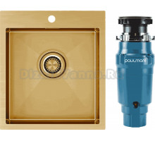 Комплект Мойка Paulmark Velten PM804551-BG, золото + Измельчитель Intenso