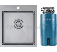 Комплект Мойка Paulmark Velten PM804551-BS, брашированная нержавеющая сталь + Измельчитель Intenso