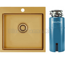 Комплект Мойка Paulmark Velten PM905151-BG, золото + Измельчитель Intenso