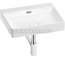 Накладная раковина Wellsee DeSire 201001781 55 глянцевая белая, хром, прямоугольная, фаянс, с 1 отверстием под смеситель