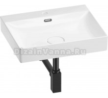 Накладная раковина Wellsee DeSire 201001782 55 глянцевая белая, матовая черная, прямоугольная, фаянс, с 1 отверстием под смеситель