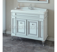 Тумба с раковиной Caprigo Fresco 100 белый с серебрянной патиной