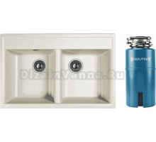 Комплект Мойка Dr. Gans Astra, 780 белая + Измельчитель Paulmark Intenso