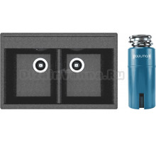 Комплект Мойка Dr. Gans Astra, 780 черная + Измельчитель Paulmark Intenso