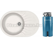 Комплект Мойка Dr. Gans Berta, 760 белый + Измельчитель Paulmark Intenso