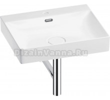 Накладная раковина Wellsee DeSire 201001786 55 глянцевая белая, хром, прямоугольная, фаянс, с 1 отверстием под смеситель