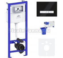 Инсталляция с кнопкой Lavinia Boho RelFix 77010048 цвет глянцевый черный, глянцевый белый, крепление к полу и стене, с регулировкой по высоте, с функцией удаления запахов