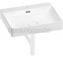 Накладная раковина Wellsee DeSire 201001790 55 глянцевая белая, матовая белая, прямоугольная, фаянс, с 1 отверстием под смеситель