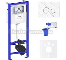 Инсталляция с кнопкой Lavinia Boho RelFix 77010058 цвет белый мрамор, крепление к полу и стене, с регулировкой по высоте, с функцией удаления запахов