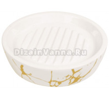 Мыльница RAINDROPS Нури BRE0590AA-SD золотая, белая