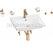 Комплект 9 в 1 Wellsee FreeDom 201006914 глянцевый белый, розовое золото