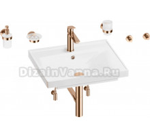 Комплект 9 в 1 Wellsee FreeDom 201006924 глянцевый белый, розовое золото