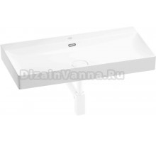 Накладная раковина Wellsee Bromance 201001810 90 глянцевая белая, матовая белая, прямоугольная, фаянс, с 1 отверстием под смеситель
