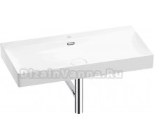 Накладная раковина Wellsee Bromance 201001811 90 глянцевая белая, хром, прямоугольная, фаянс, с 1 отверстием под смеситель