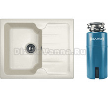 Комплект Мойка Dr. Gans Lora, 620 белый + Измельчитель Paulmark Intenso