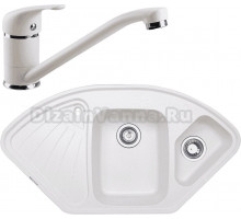 Комплект Мойка Zigmund & Shtain Eckig 1000.2, каменная соль + Смеситель ZS 0200, каменная соль