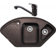 Комплект Мойка Zigmund & Shtain Eckig 1000.2, швейцарский шоколад + Смеситель ZS 0200, швейцарский шоколад