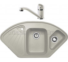 Комплект Мойка Zigmund & Shtain Eckig 1000.2, речной песок + Смеситель ZS 0200, речной песок