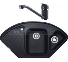 Комплект Мойка Zigmund & Shtain Eckig 1000.2, темная скала + Смеситель ZS 0200, темная скала